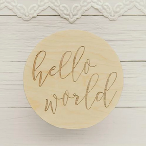 Hello World Wood Sign