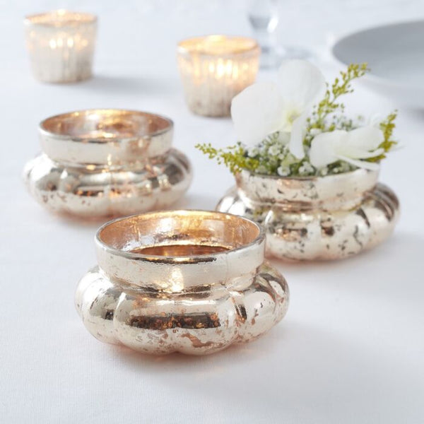 Gold Frosted Tealight Holder - Large
