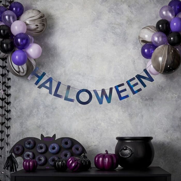 HALLOWEEN BUNTING & BALLOONS HANGING PARTY DECORATION
