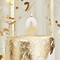 Gold Ombre Number Birthday Candles - 0
