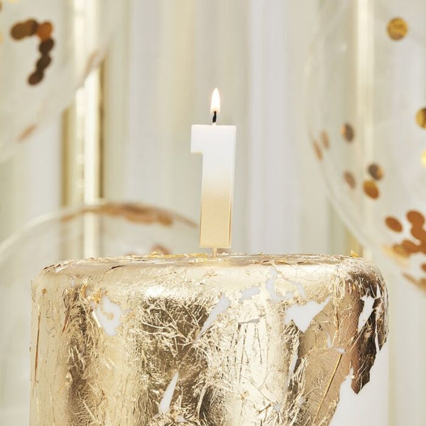 Gold Ombre Number Birthday Candles