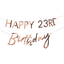 Load image into Gallery viewer, Customisable Milestone Rose Gold Birthday Banner
