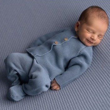 New Born Knit Set Blue