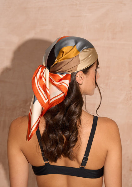 Tan Sicily Print Headscarf