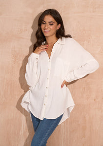 Oversized Cheesecloth Shirt White