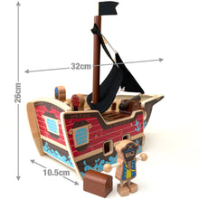 Load image into Gallery viewer, Wooden Pirate Ship With 31 Pieces
