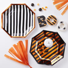 Load image into Gallery viewer, ORANGE HALLOWEEN FOILED PAPER PLATES
