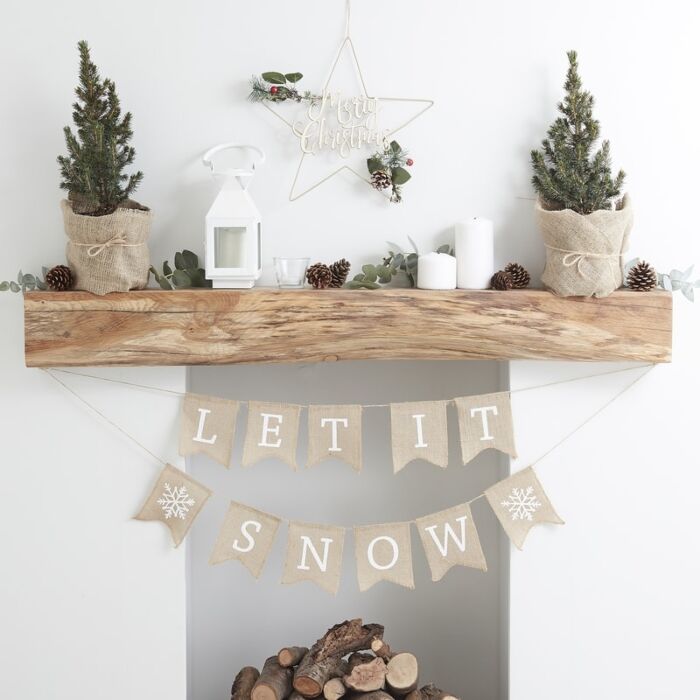 Let It Snow Christmas Hessian Bunting