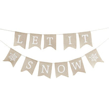 Load image into Gallery viewer, Let It Snow Christmas Hessian Bunting
