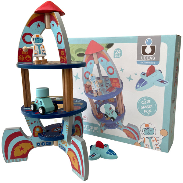 Wooden Space Rocket With 24 Pieces