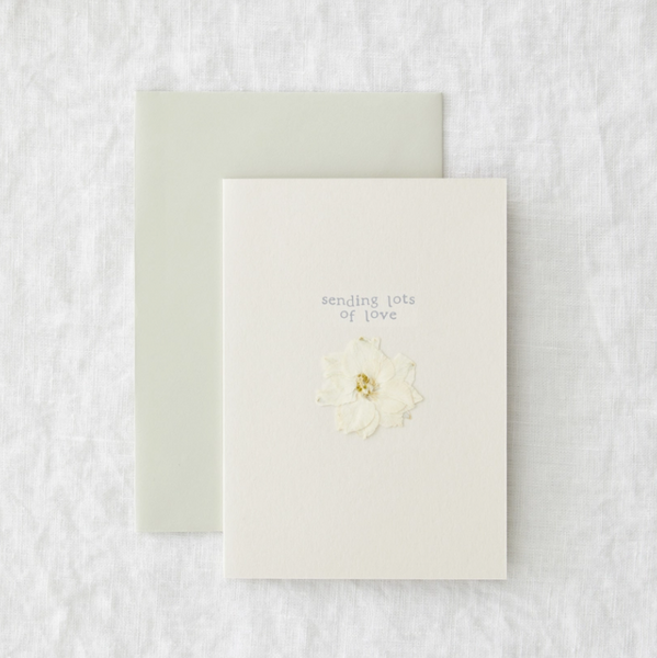 Sending love - Real pressed flower greetings card