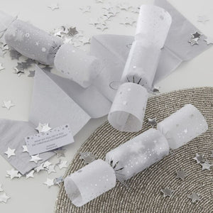 Silver Confetti Filled Christmas Decorations
