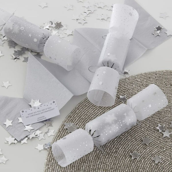 Silver Confetti Filled Christmas Decorations