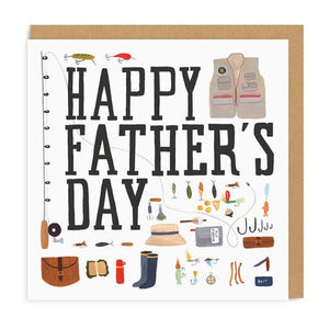 Father's Day Fishing Square Greeting Card