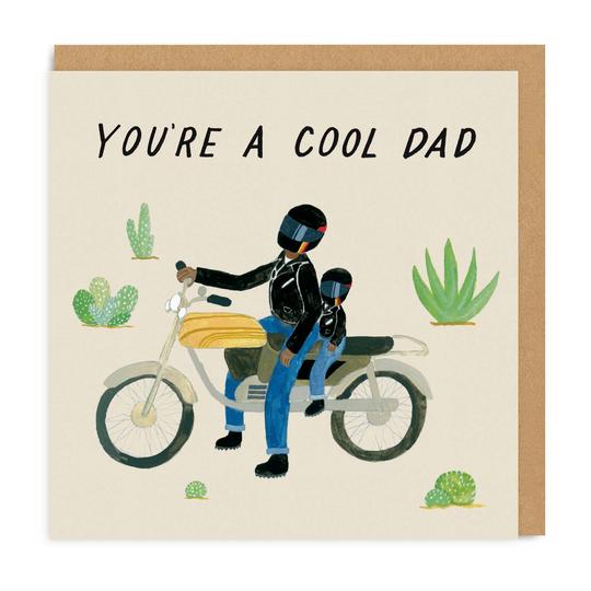 Motorcycle Dad Square Greeting Card