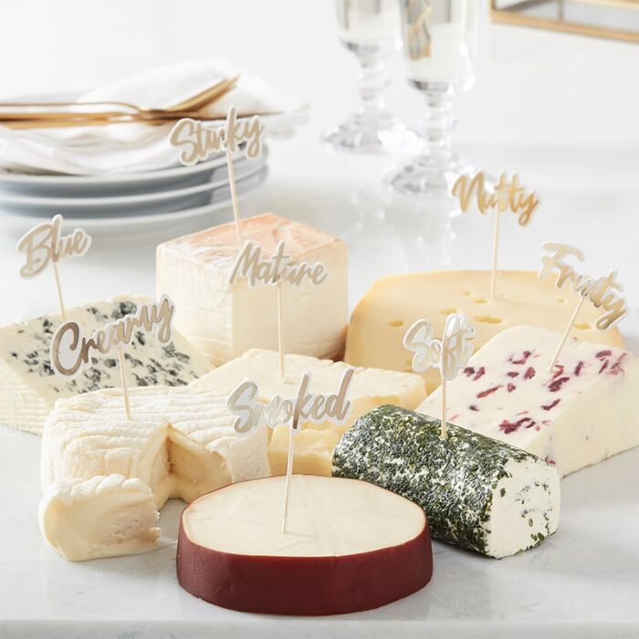 Gold Cheese Board Party Food Picks
