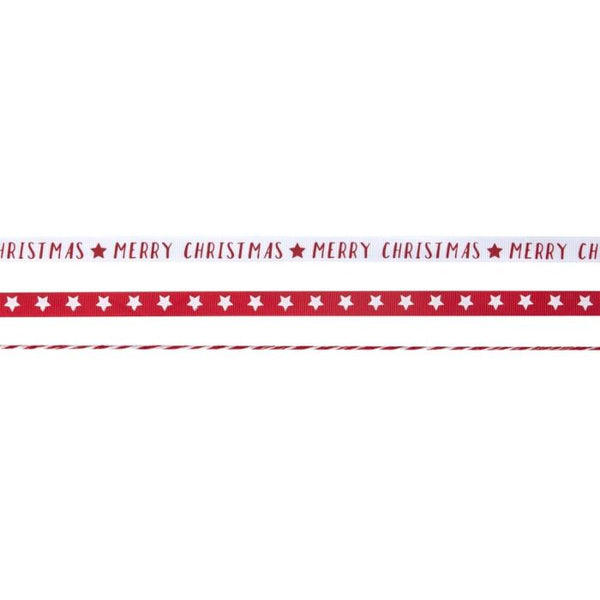 Red & White Merry Christmas Ribbon Kit