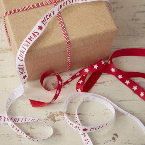 Red & White Merry Christmas Ribbon Kit