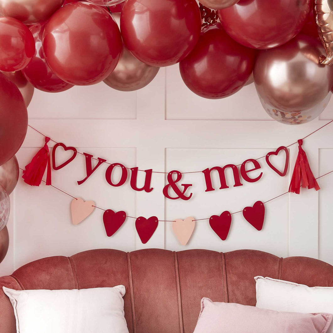 You & Me Valentines Bunting with Tassels