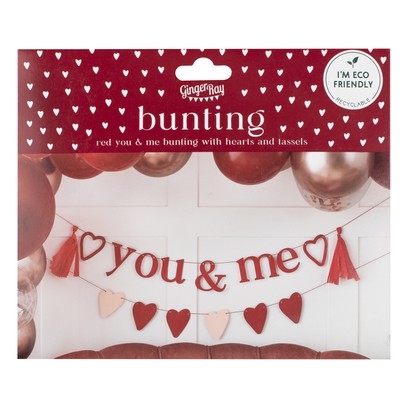 You & Me Valentines Bunting with Tassels