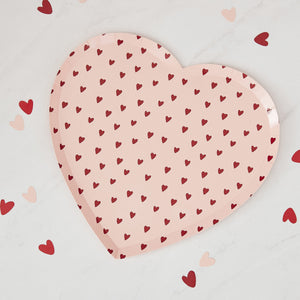 Heart Print Paper Heart Plates