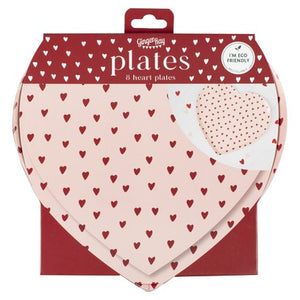 Heart Print Paper Heart Plates
